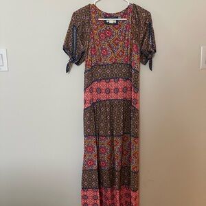 Anthropologie Multicolor Patterned Maxi Dress